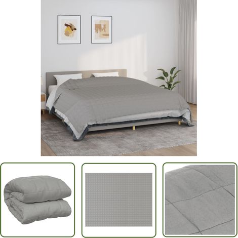 The Living Store Couverture lestée Gris 235x290 cm 15 kg Tissu - Couverture Lestée - Couverture Poids - Literie Relaxante - Sommeil Profond - Réduction Stress (1/5)