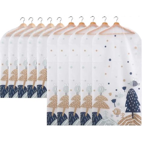 Filiyano-Housse de protection pour vêtements, housses respirantes, lot de 10 housses pour costumes, vestes et robes, pliables et lavables. (1/4)