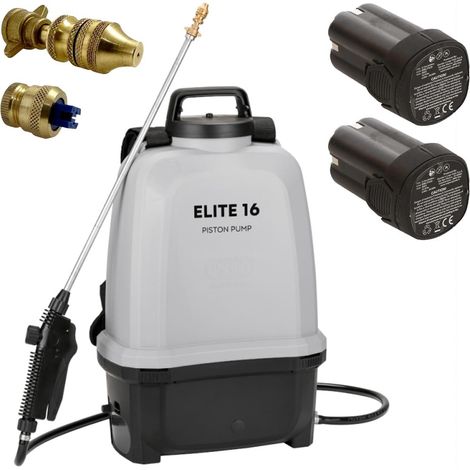 Pulverisateur Électrique à Batterie 16L 8 Bar 2 Batteries Lithium Chargeur Végetaux Toiture VOLPI
