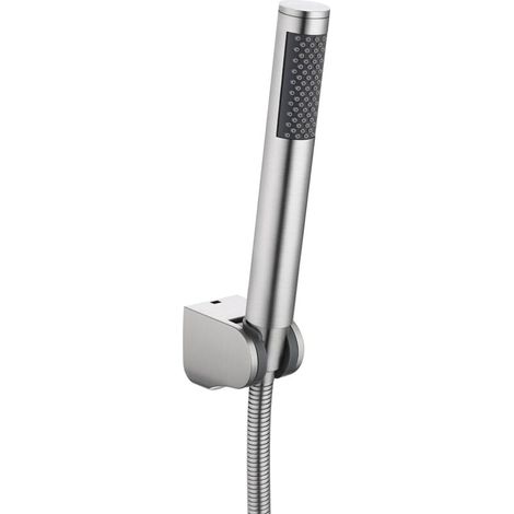 Pomme de Douche en Acier Inoxydable Brossé – Douchette de Baignoire avec Flexible, Jet Réglable et Installation Facile