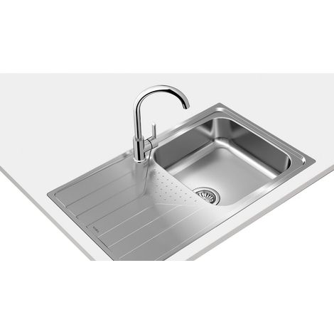Fregadero Sobre-encimera Acero inoxidable Rectangular 1 Senos TEK