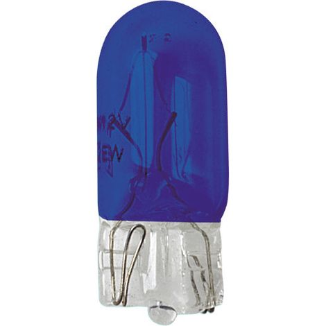 12V Lampada con zoccolo vetro - (W5W) - 5W - W2,1x9,5d - 2 pz - Scatola - Blu (1/4)