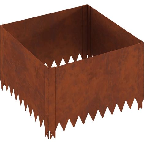 Bordura per Prato 60 x 60 x 35 cm Acciaio Ruggine vidaXL