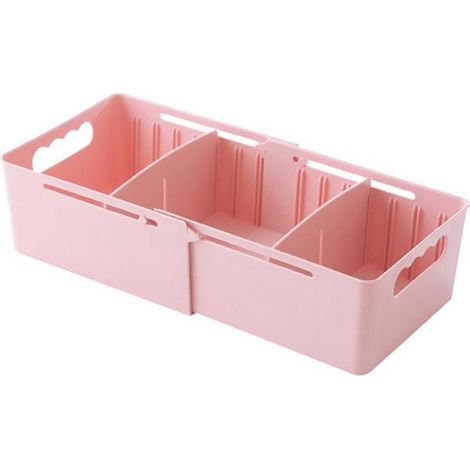 Boîte De Rangement Extensible Organiseur De Tiroir Réglable Pour Placard Cuisine Salle De Bain - Rose - 1 Pièce (1/2)