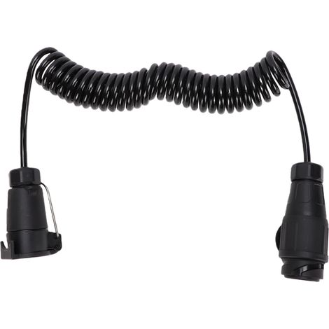 Câble d'extension d'alimentation de remorque, prise 13 broches à 7 prises, adaptateur de câblage enroulé de 9,84 pieds pour remorques de camping-car (1/5)