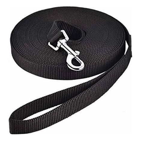 Laisse pour Chien (10m Noir), Laisse de Dressage Chien avec Poignée Longe Chien Longue Sangle en Nylon Mains Libre pour Petits à Grands Chiens Animal de Compagnie Promenade Jogging (1/5)