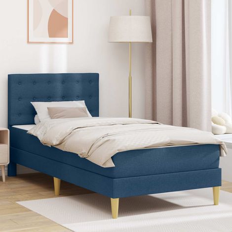 vidaXL Struttura letto con materasso Blu 80 x 200 cm Tessuto