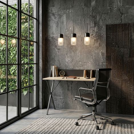 Bureau - HOME DECO FACTORY - Brice - Épuré - Noir et Marron (1/10)