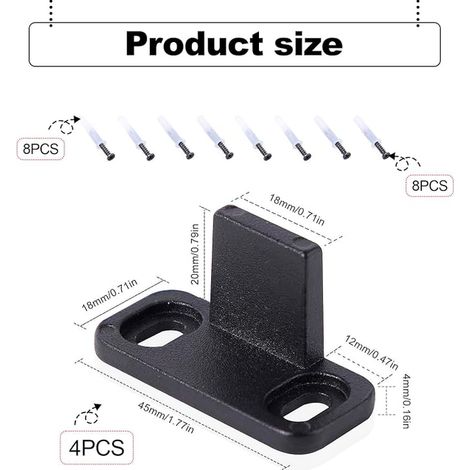 Floor Sliding Door Guide, 4 Glass Floor Guide, Guide, Automotive Guide Hinge, for Closets and Cabinets, Wooden Barn Door Bottom (1/3)
