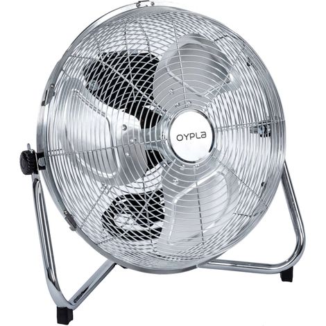 Oypla Electrical 14" Inch Chrome 3 Speed Floor Standing Gym Fan Hydroponic (1/5)