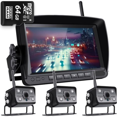 Kit de caméra de recul sans fil IPS 3 caméras FHD 64 Go (1/5)