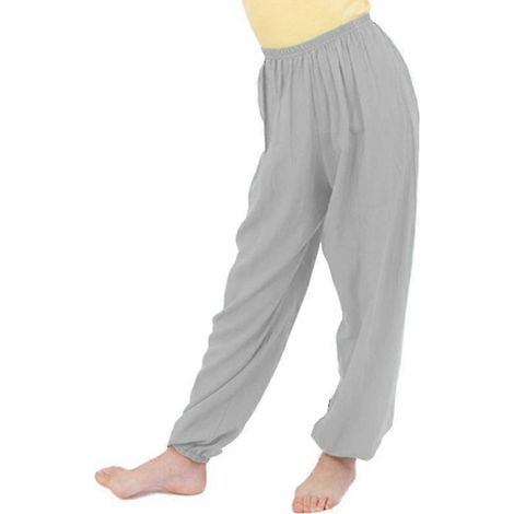 Kinder Jungen Mädchen Baggy Tanzhosen Aladdin Bloomers Haremshosen Yogahosen Jogginghosen-6-7 Years-Gray