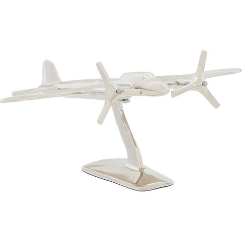Avion déco Flavie H.30cm argent - Atmosphera créateur d'intérieur (1/3)