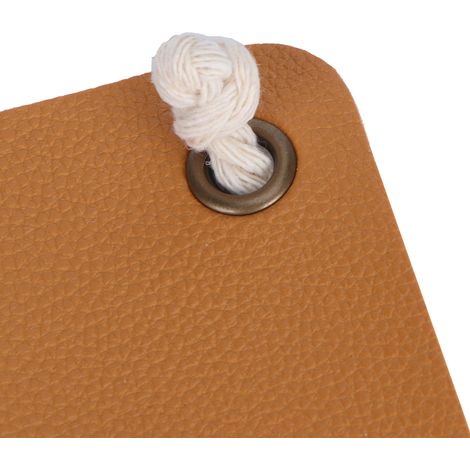 Support suspendu pour pot de fleurs avec base en cuir PU et corde en coton, jaune, 10 cm. (1/5)