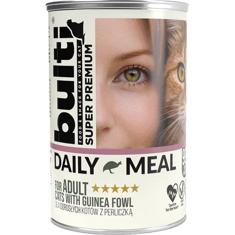 BULTI Repas Quotidien Aliment Humide Adulte pour Chats Adultes, Saveur Pintade 400g (1/4)