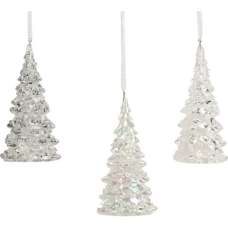 Weihnachtsbaumdeko aus transparenter Resine 12 cm (1/2)