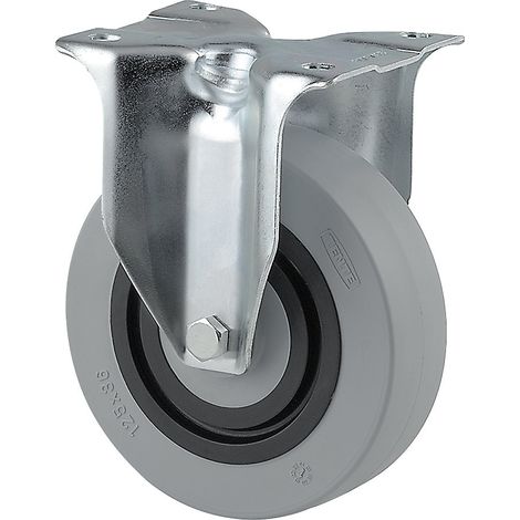 Roulettes pivotantes à bandage en polyamide gris et anneau central en caoutchouc TENTE 3478HUR100P62 (1/3)