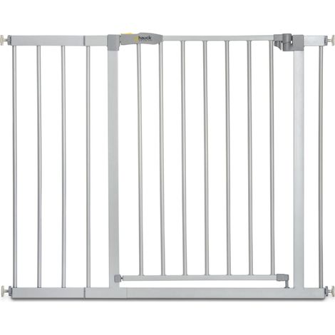 Barriere de Securite Enfant Porte et Escalier et Barriere Chien Stop N Safe 2 incl. Extension de 21 cm, pour Largeur de 96-101 cm, Sans Perçage - Usage Intérieur, Métal Gris (1/5)