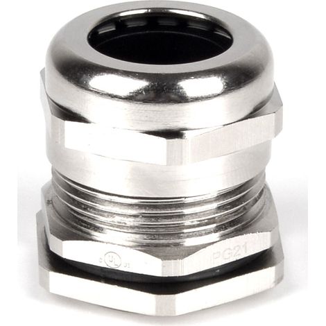 Presse-étoupe PG21 en Laiton nickelé pour câble de 13mm à 18mm, avec contre-écrous, IP68 ( Prix pour Sachet de 5 )
