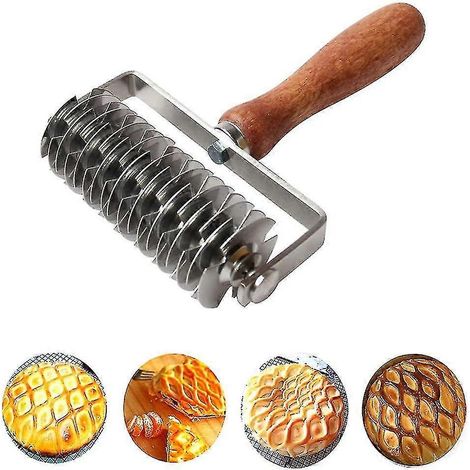 Racloir et coupe-pâte, en acier inoxydable, avec un manche en bois, pour le pain, les pizzas, les gâteaux et les pâtisseries.-AquaForge (1/4)