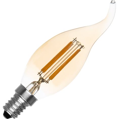 Bombilla Filamento LED E14 Casquillo Fino 4W 400 lm Regulable T35 Gold  No Flicker 2700K Blanco Cálido (1/2)