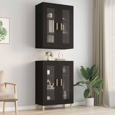 Armoire murale suspendue Noir 69,5x34x90 cm (1/5)
