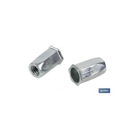 Pack mit 1000 sechseckigen Blindnietmuttern Stahl M4
