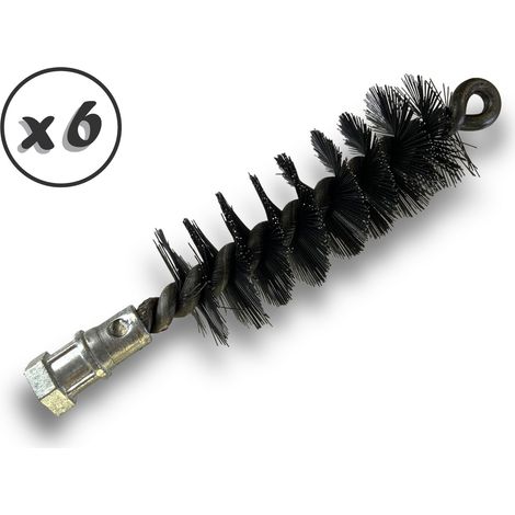 Lot de 6 Brosses à tube PRO ACIER Ø 40 mm Raccord M12175 femelle Ame en acier torsadé Nettoyage brossage tube et canalisation Kibros 41SCA40x6