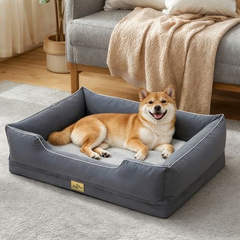 BingoPaw Large Dog Bed Soft Calming Sleeping Couch Washable for Large Medium Small Dogs - Grey Large 94.5x67x19.5cm