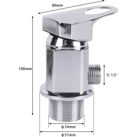 Robinet mitigeur de douche pour camping-car, robinet de douche avec tuyau de sortie de 80 cm, interface standard 1,27 cm pour camping-cars et caravanes (noir) (1/5)