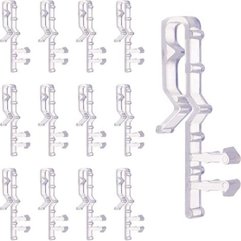 Clips de retenue de cantonnière en plastique transparent, 16 pièces, Clips de retenue de cantonnière cachés de 2 pouces pour stores de fenêtre de maison (1/4)