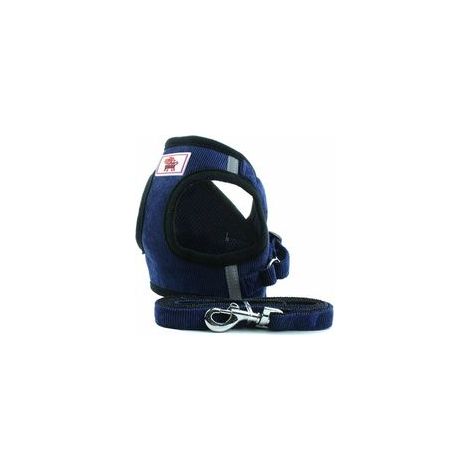 Gilet harnais doux en mesh pour chiot, chat, petits animaux, bleu foncé, taille M –