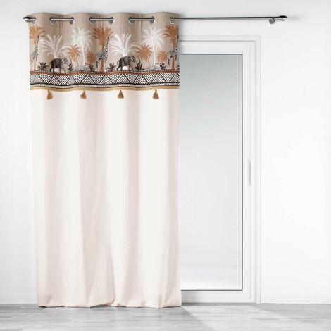 Rideau avec top esprit safari Taupe 140x240 cm (1/3)
