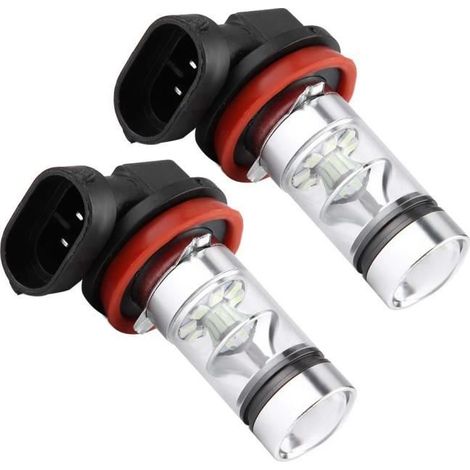Phares, voiture 2x H8 H11 8000K bleu glace 100W LED Kit d'ampoules d'assemblage de phare antibrouillard remplacement de la lumière (1/4)
