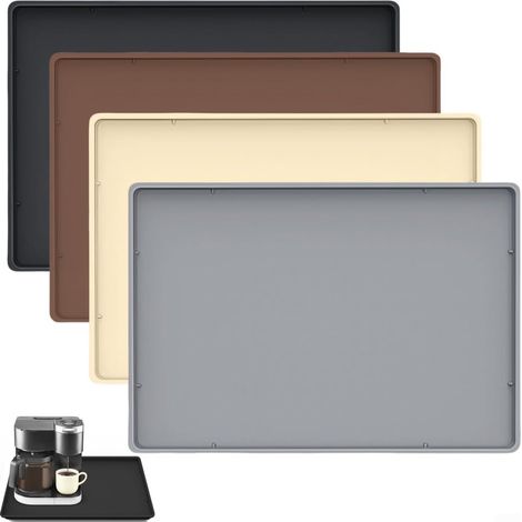 1 - Tapis De Protection - Tapis Antidérapant - Résistant À La Chaleur Et Aux Rayures - Pour Machine À Café Et Évier - Noir - 40x50cm
