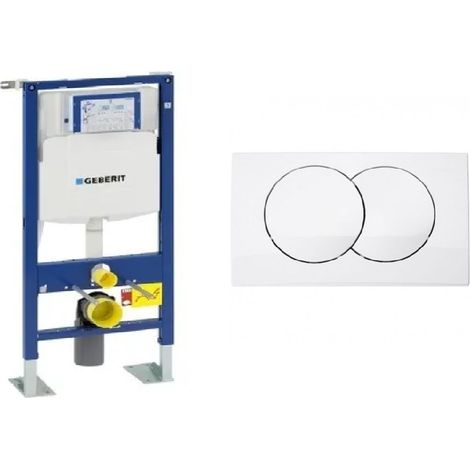 Geberit – Bâti support WC autoportant Duofix pro – Plaque Delta 12cm double bouton – Longueur 1.142m, largeur 136mm, hauteur 535mm – Acier (1/3)
