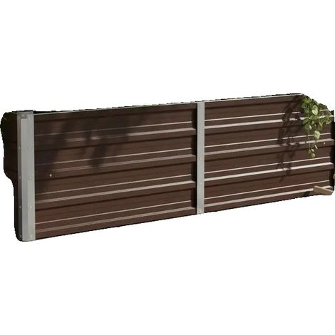 Huerto elevado, acero galvanizado, diseño moderno, Braun (1/2)