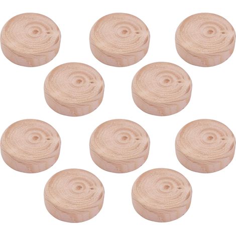 Cyclingcolors – Lot de 10 cache vis bois épicéa tête plate – Épaisseur 7mm, diamètre 25mm – Finition esthétique pour meubles (1/3)