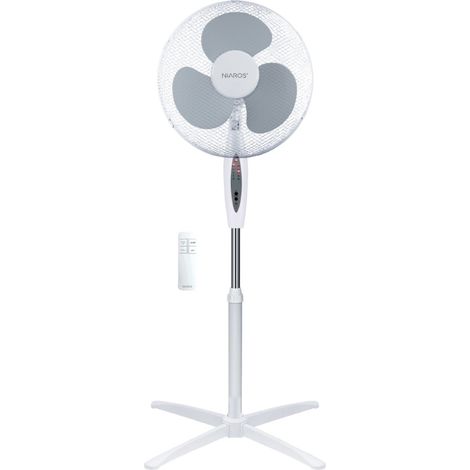 Ventilateur sur pied Nametil avec télécommande et minuterie Ø43cm 45W Blanc
