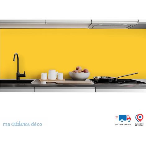 Crédence : Jaune zinc RAL 1018 - Alu composite - 120 - 60 (1/3)