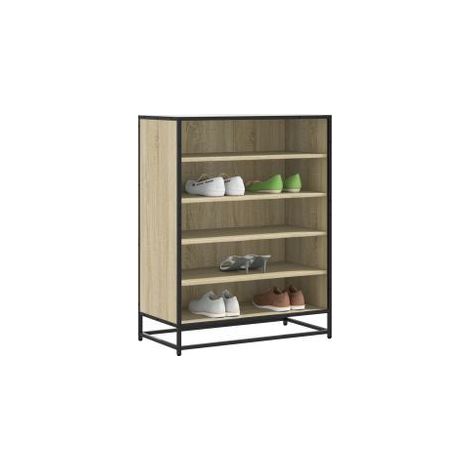 Armoire à chaussures chêne sonoma bois d'ingénierie et métal (1/5)