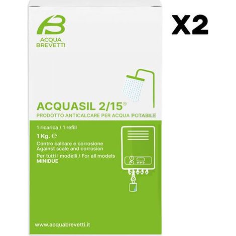 Anticorrosivo Antincrostante Acqua Brevetti AcquaSIL 2/15 1 Sacca Usa e Getta da 1KG - PC104 - 2 Confezioni