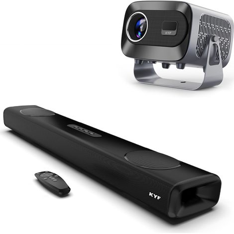 Vidéoprojecteur Compact Rétro, Android 13 + Barre de son immersive 100W, Bluetooth 5.3 (1/5)
