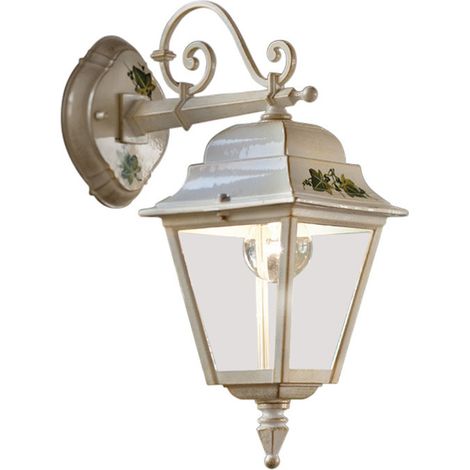 Applique Classica Da Esterno Gorizia Metallo Ceramica Bianco Sfumato 1 Luce E27 (1/5)