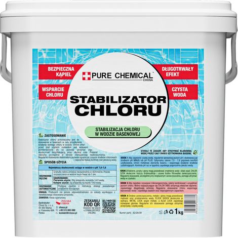 Stabilizzatore di cloro 1 kg - Riduzione degli odori - Ultra puro - Risparmio di cloro