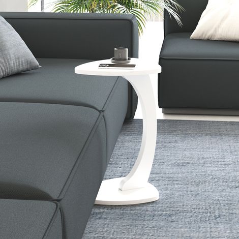 Mesa auxiliar Klinerg con 4 ruedas 40x37x56 cm - Blanco [en.casa]