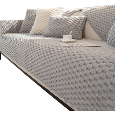 Housse Canapé d'Angle 4 Places - Couvre Canapé Antidérapant Avec Accoudoirs - Couverture en Forme De L - F-90x120cm
