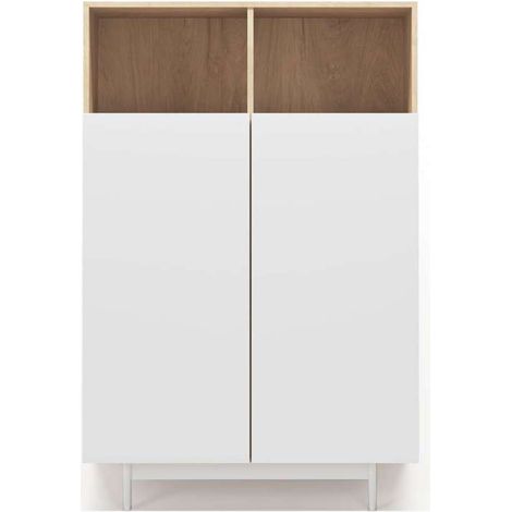 Mueble auxiliar modelo 603-1 acabado roble/blanco, 110 x 90 x 34 (alto x ancho x fondo) (1/3)