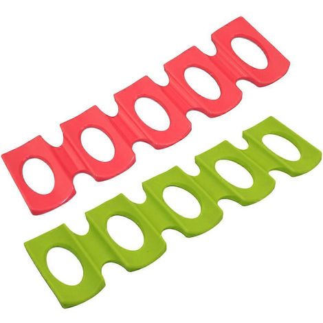 Lot de 2 supports à bière en silicone, organisateur de bouteilles de vin, porte-bouteilles, tapis empilable durable pour boissons, idéal pour la maison, les fêtes, le réfrigérateur et le bar (vert et 