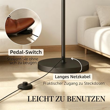 Lampadaire arqué moderne avec télécommande, lampadaire élégant, lampadaire design (lampadaire arqué uniquement, pile non incluse) (1/4)